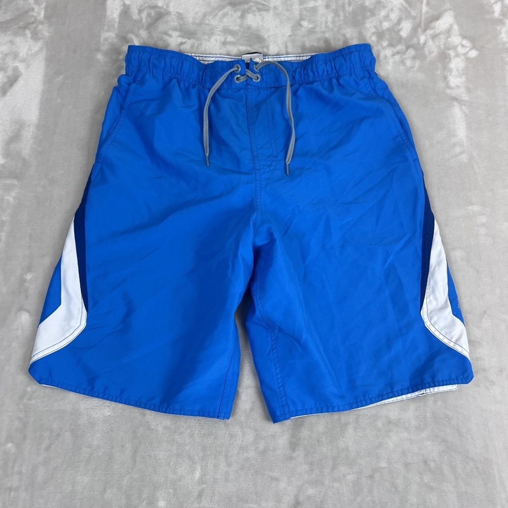 Y2K Nike Swim Trunks Mens Small Blue Mesh‎ Lined Surf Beach Shorts Vacation